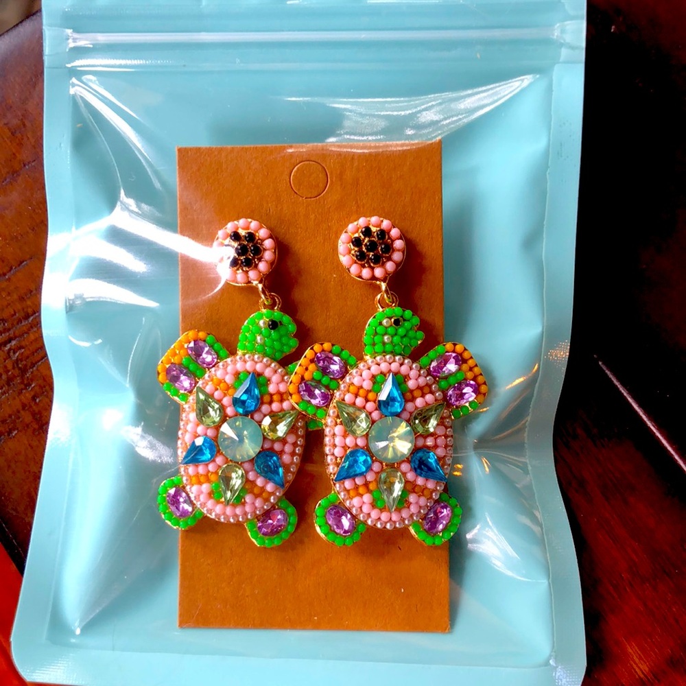 Large Sea Turtle Earrings